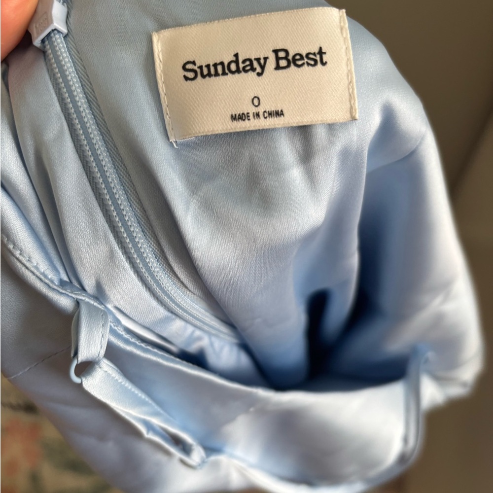 Sunday Best Sky Blue Satin Dress